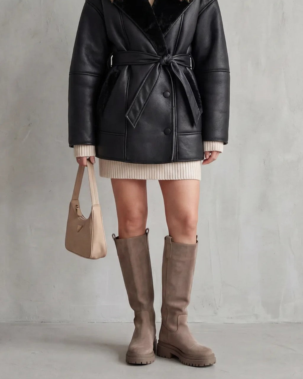 Cappotto Stile Aviatore con Cintura