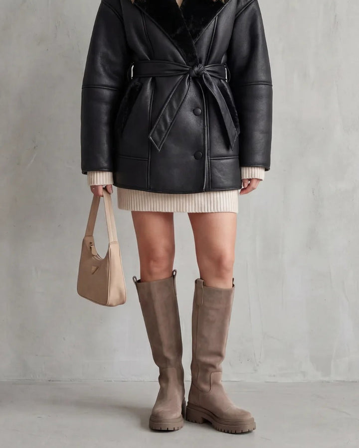 Cappotto Stile Aviatore con Cintura