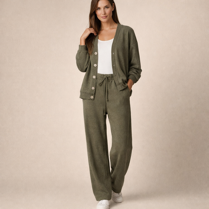 Completo Cardigan e Pantalone Largo
