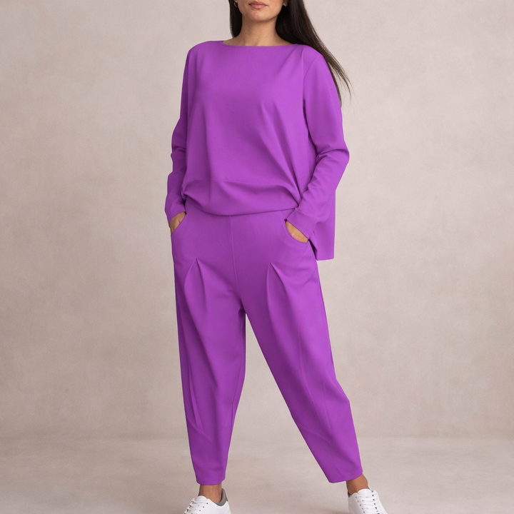 Completo Pantalone Morbido con Pinces