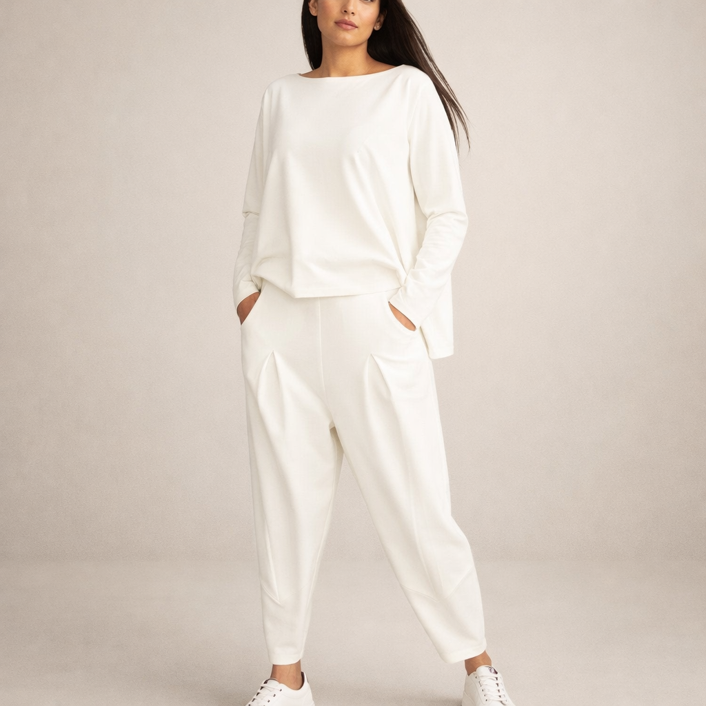 Completo Pantalone Morbido con Pinces