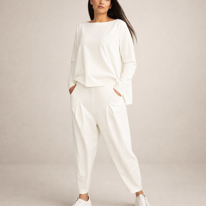 Completo Pantalone Morbido con Pinces
