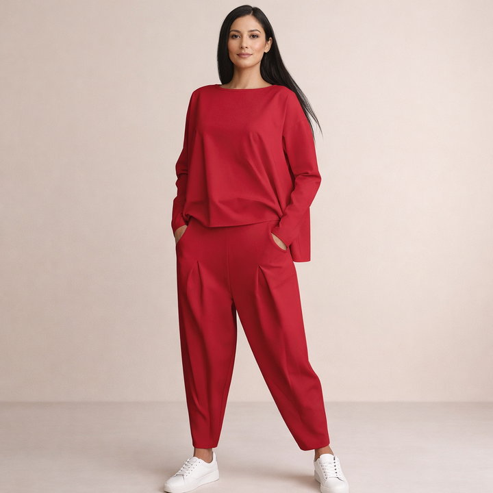 Completo Pantalone Morbido con Pinces