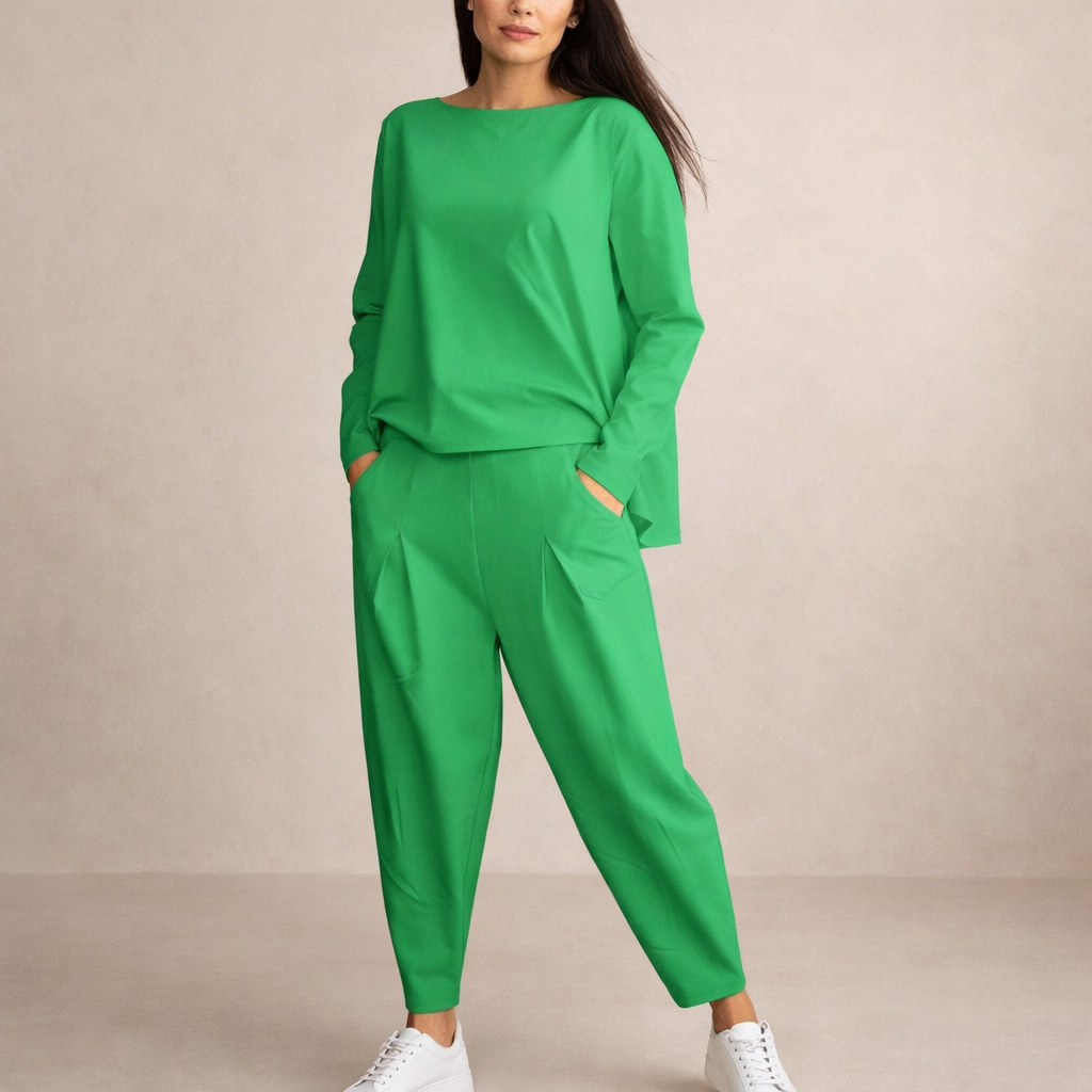 Completo Pantalone Morbido con Pinces