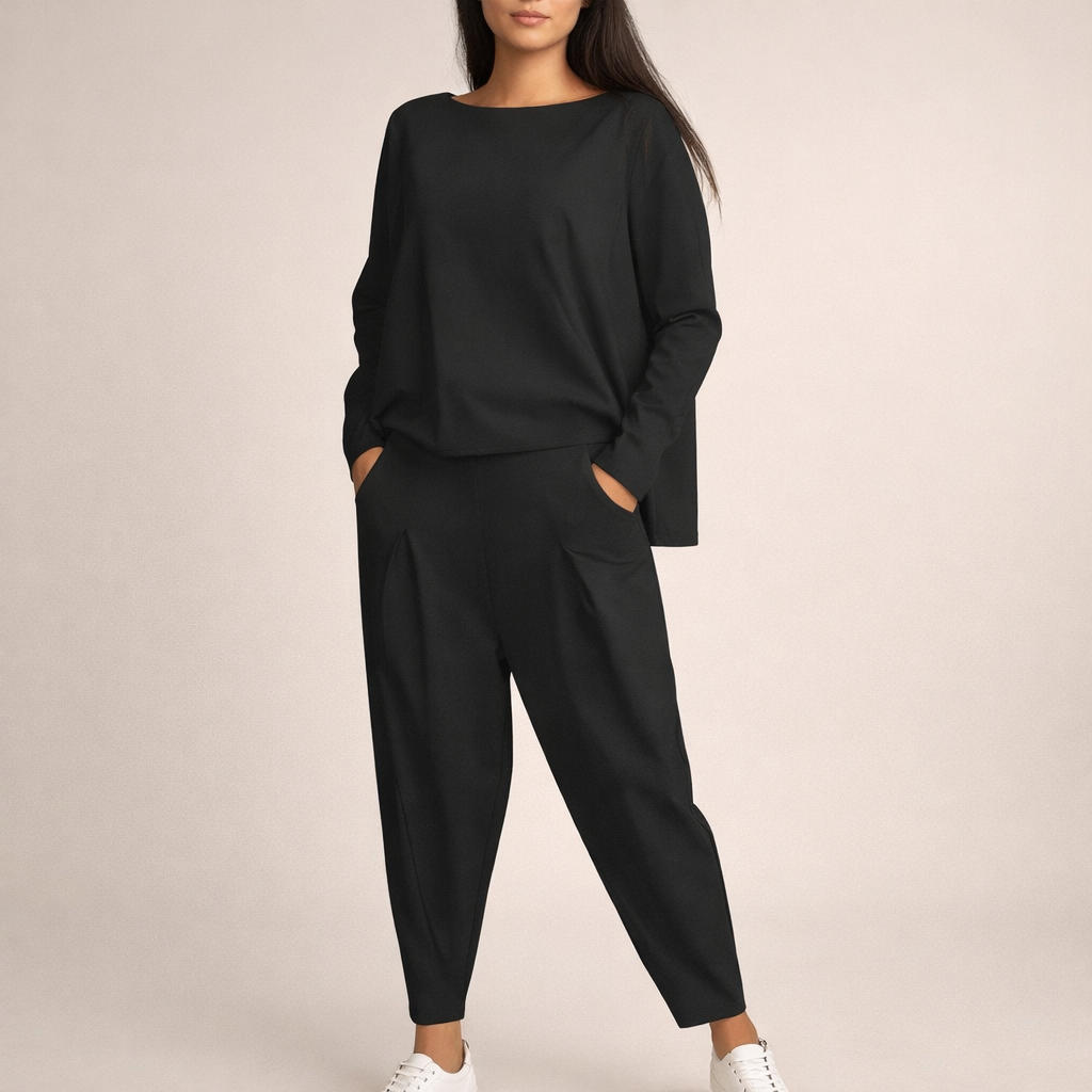 Completo Pantalone Morbido con Pinces