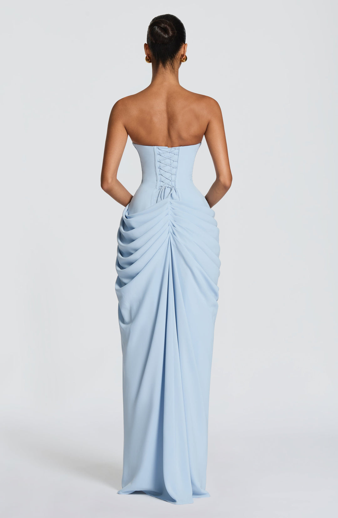 Abito Lungo a Bustier con Spacco