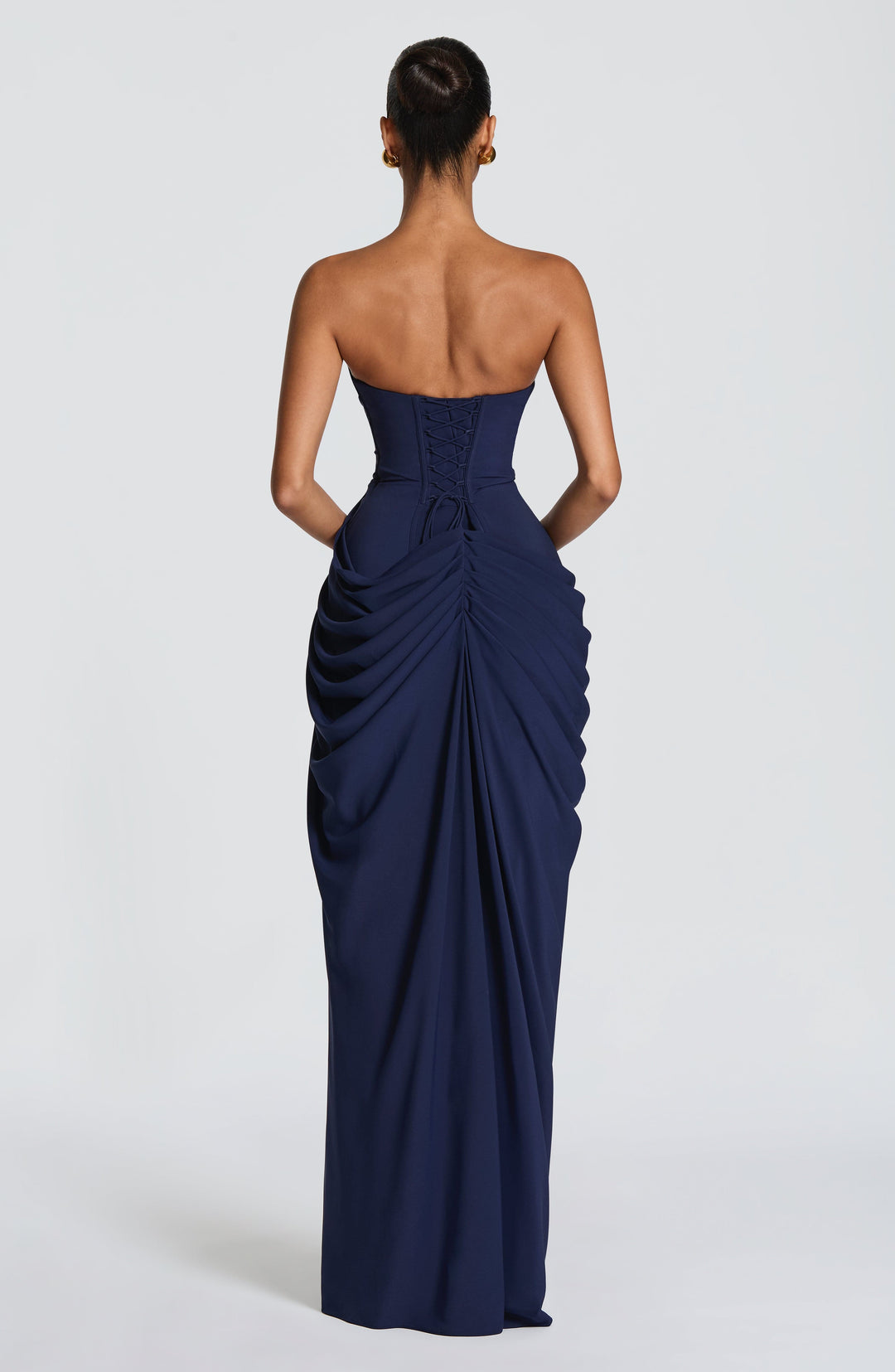 Abito Lungo a Bustier con Spacco
