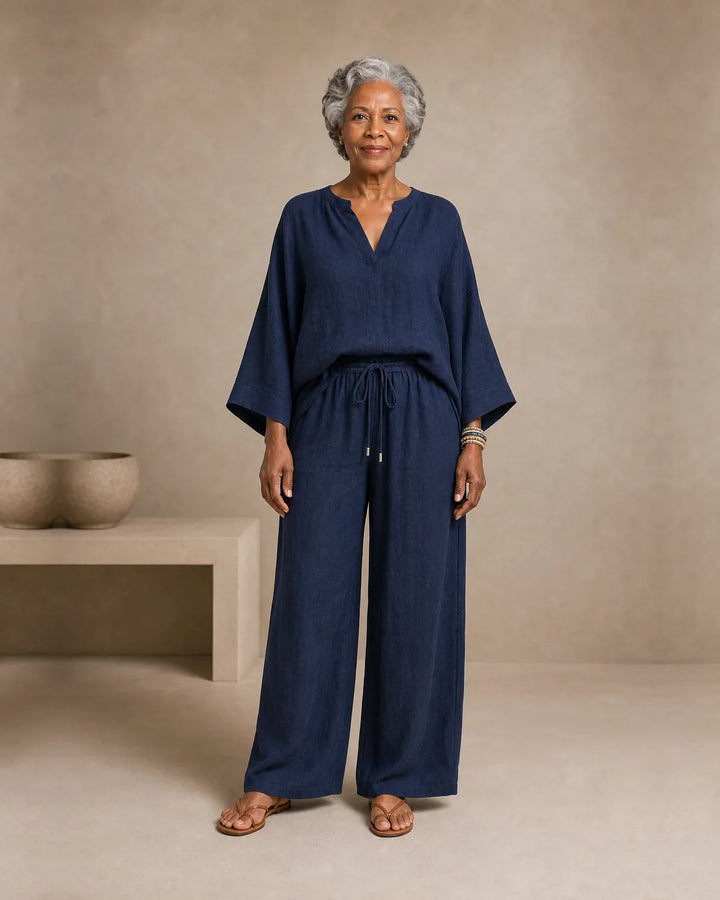 Completo Pantalone con Scollo a V