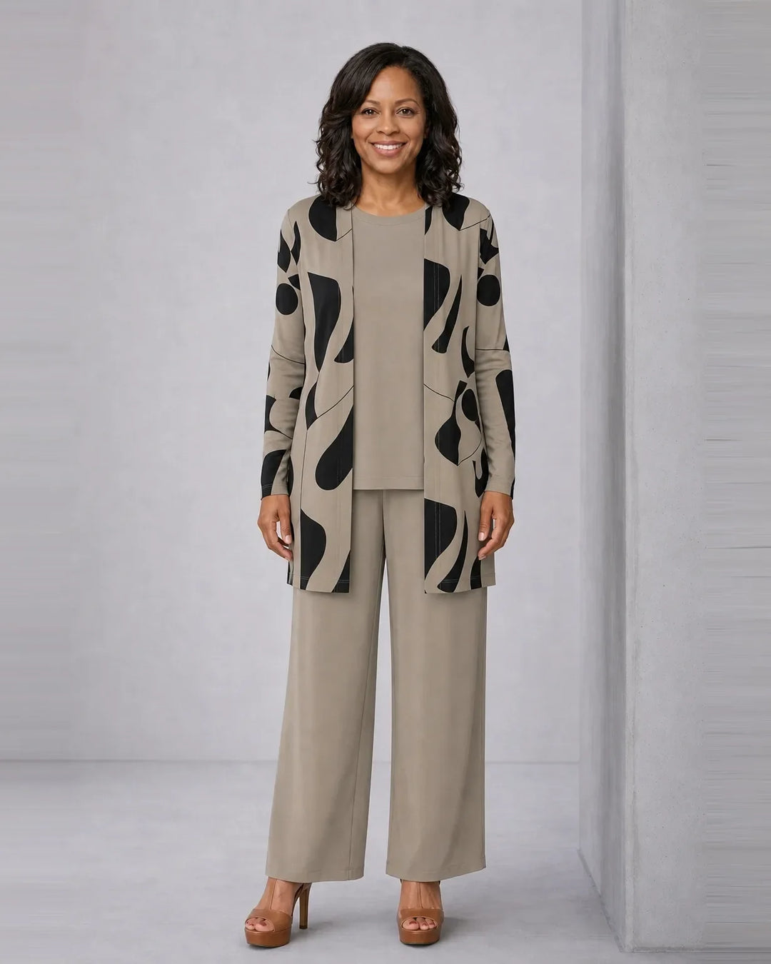 Completo con Cardigan Stampato