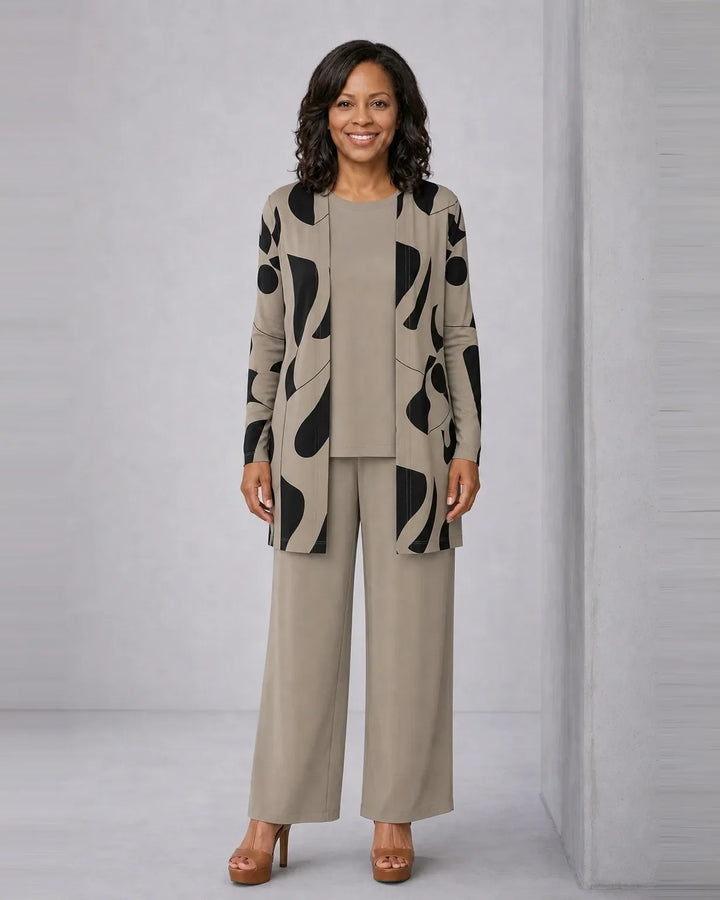 Completo con Cardigan Stampato