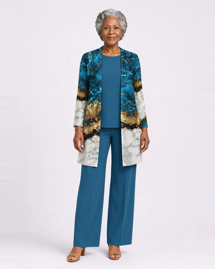 Completo Pantalone con Spolverino Astratto