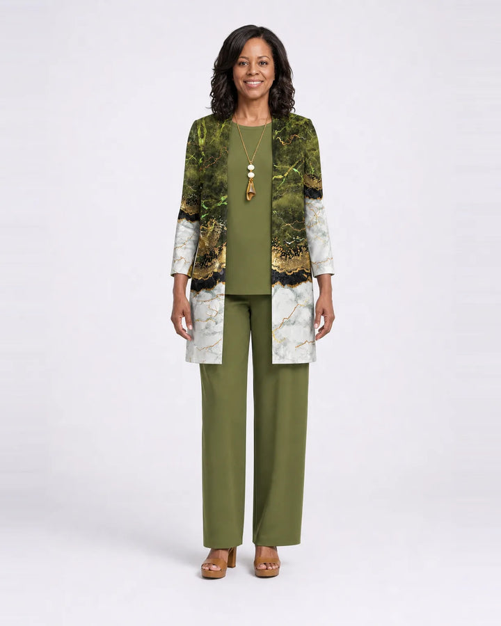 Completo Pantalone con Spolverino a Fantasia