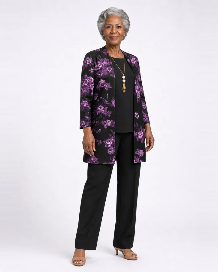 Completo Pantalone con Spolverino Floreale