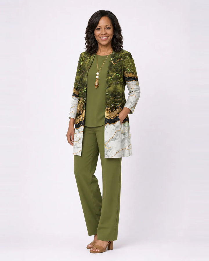 Completo Pantalone con Spolverino a Fantasia