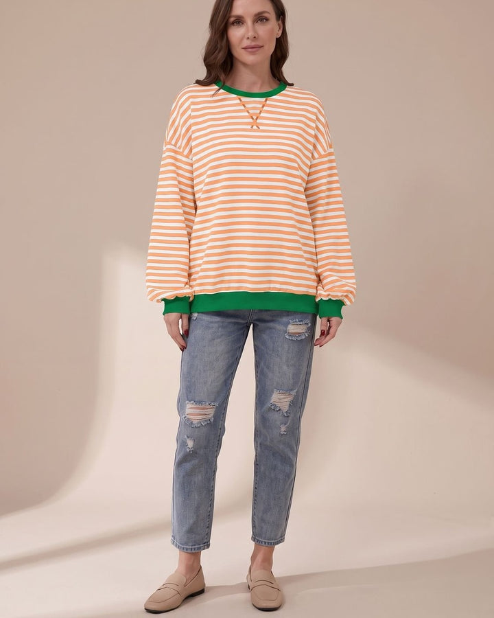 Felpa Oversize a Righe