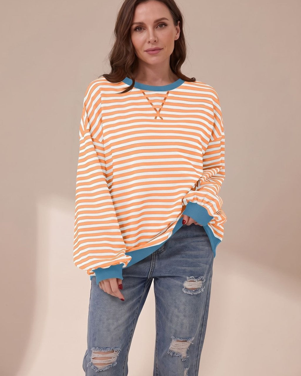 Felpa Oversize a Righe