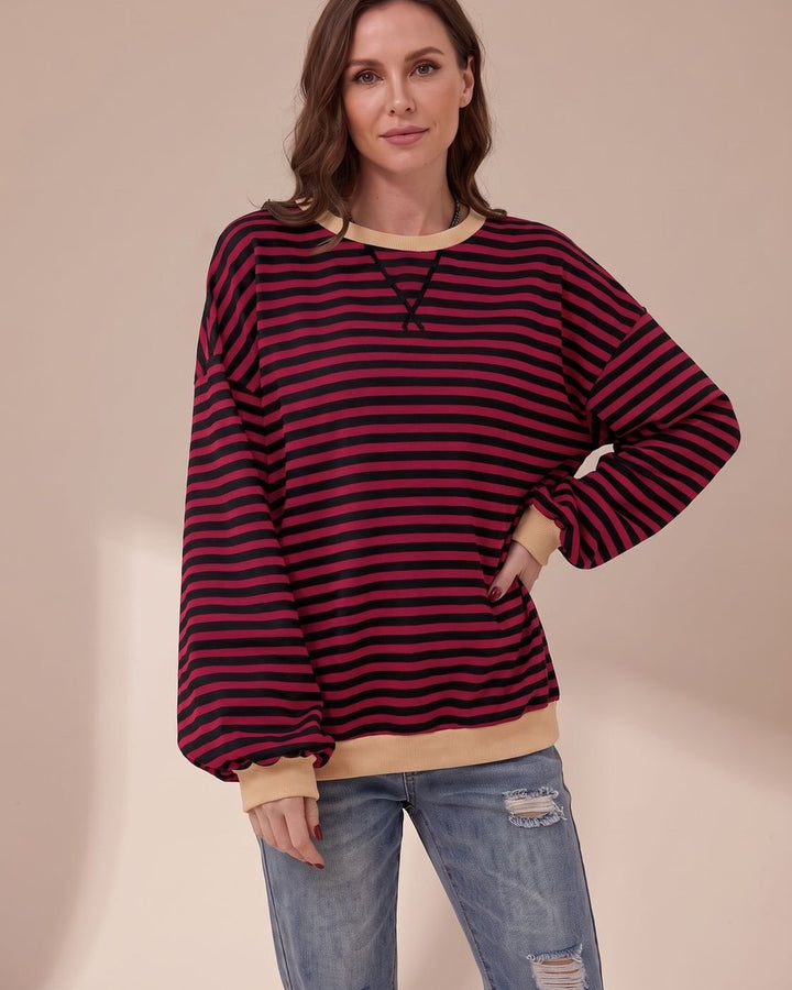 Felpa Oversize a Righe