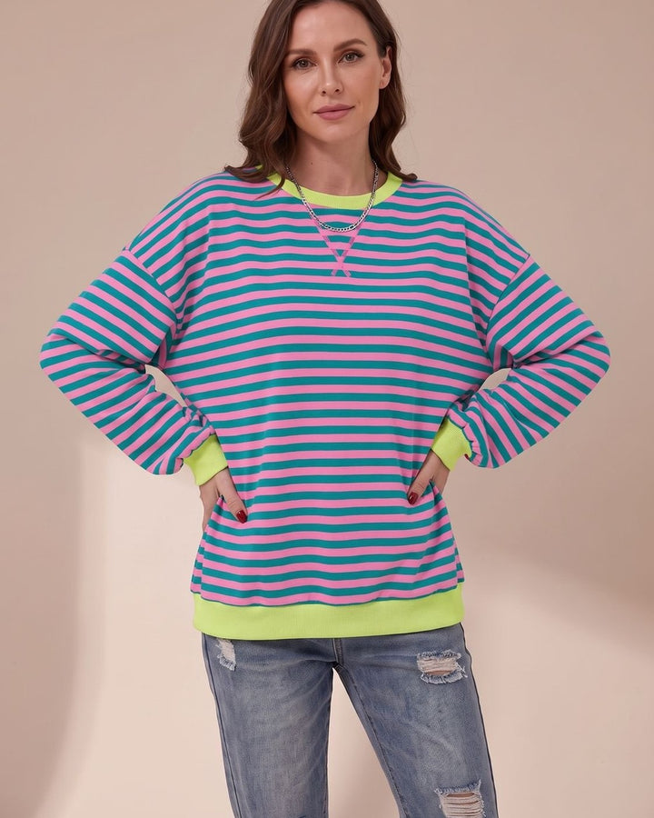 Felpa Oversize a Righe