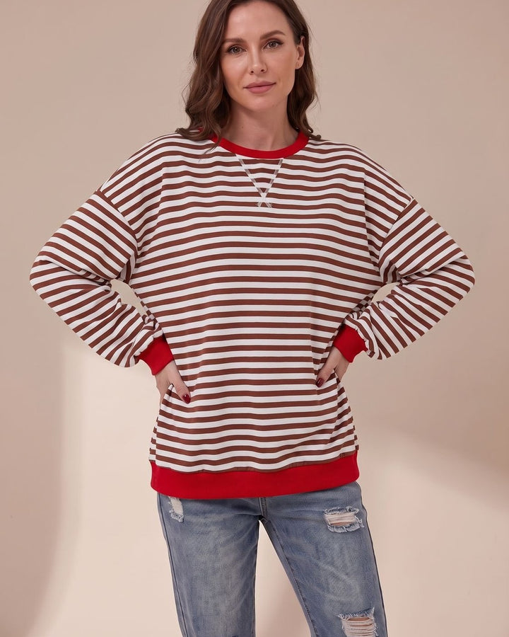 Felpa Oversize a Righe