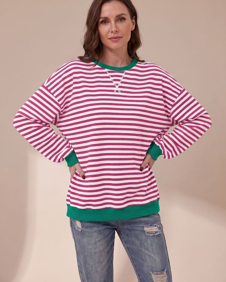 Felpa Oversize a Righe
