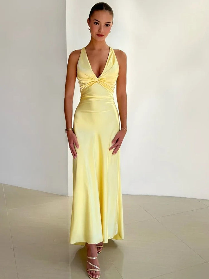 Abito Lungo Elegante con Nodo