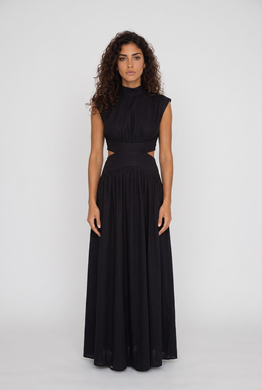 Abito Maxi con Collo Alto
