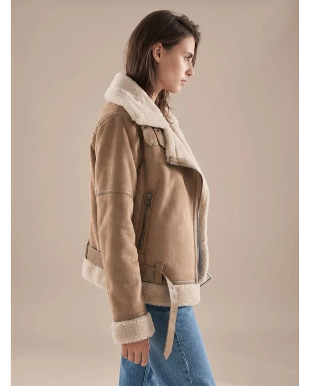 Giacca Stile Aviatore con Cintura