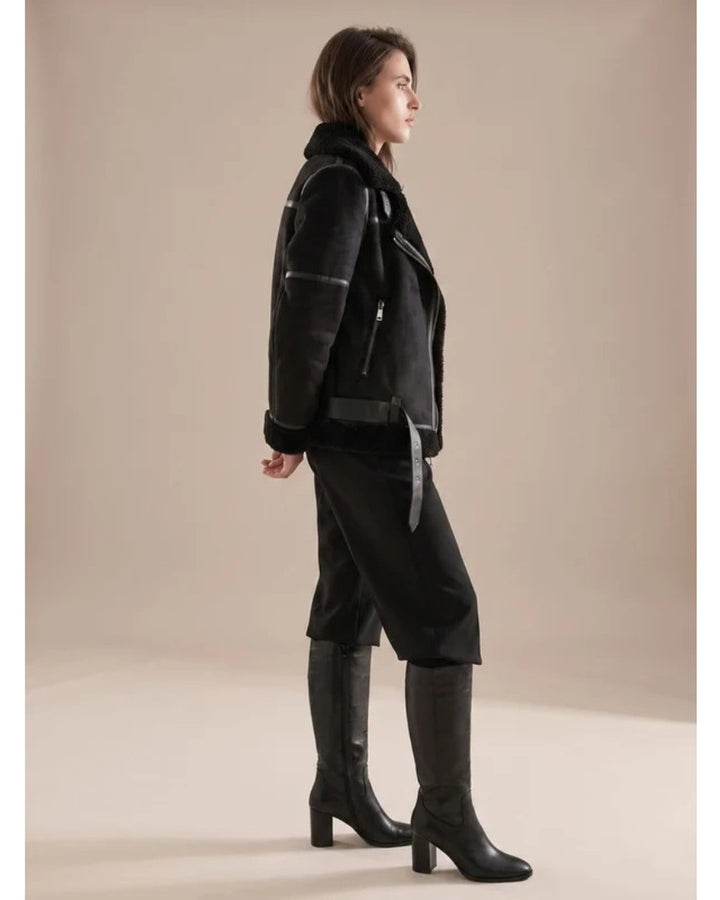 Giacca Stile Aviatore con Cintura