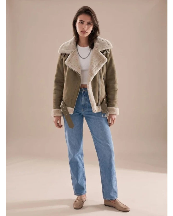 Giacca Stile Aviatore con Cintura