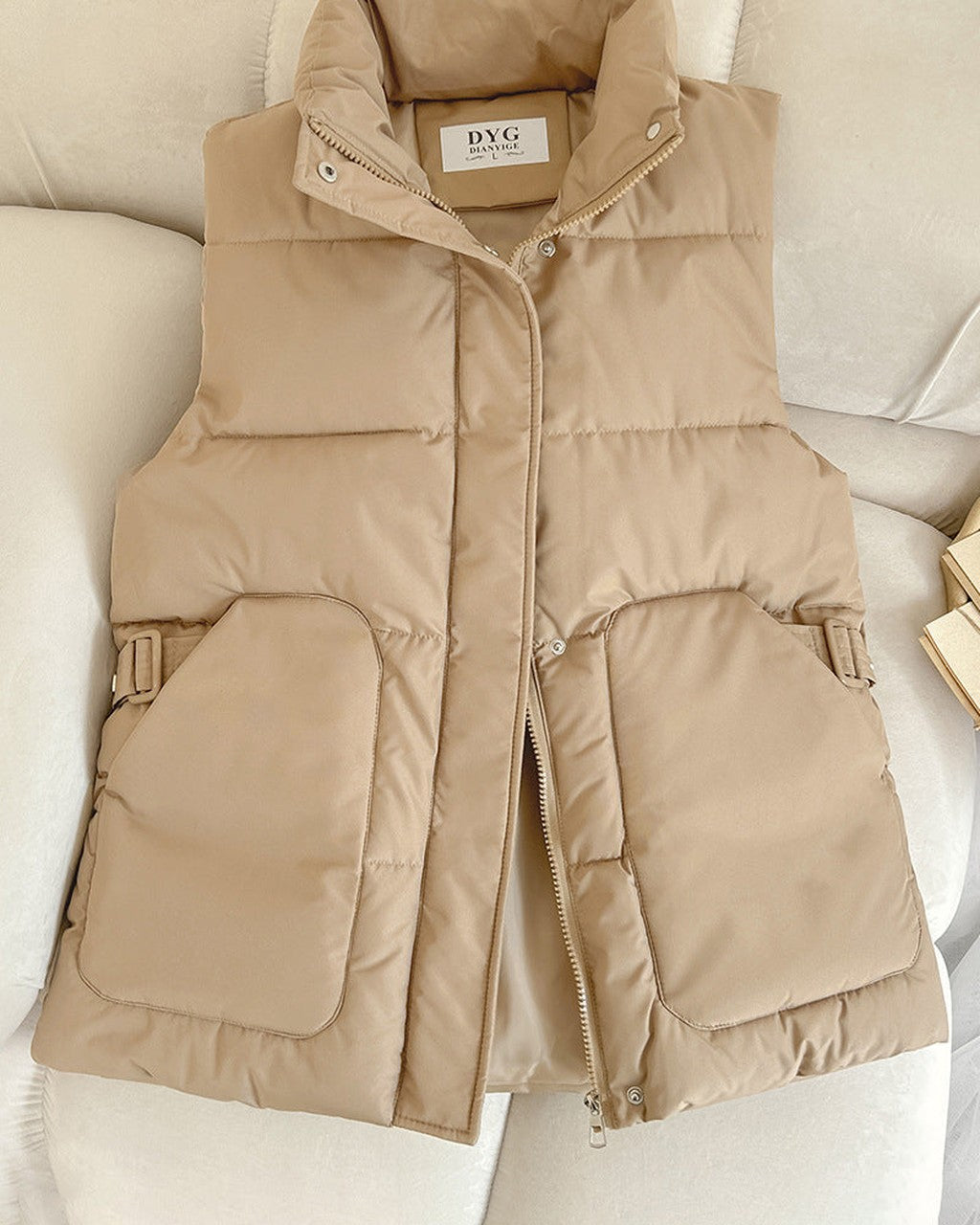 Gilet con Collo Alto e Tasconi