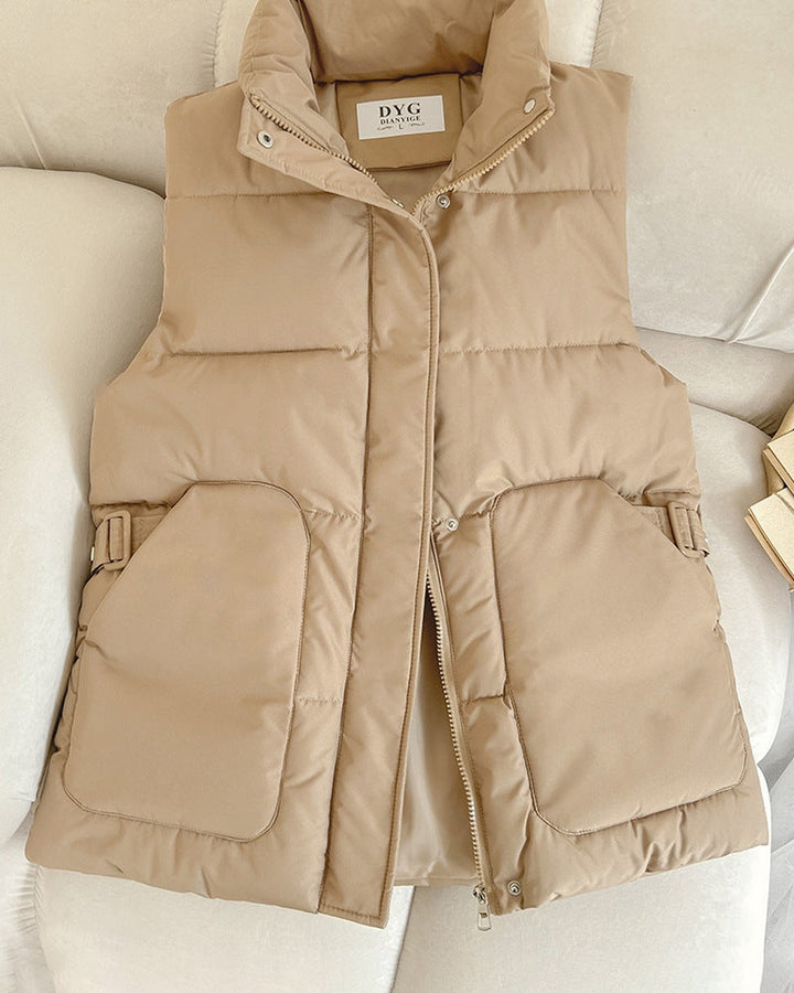 Gilet con Collo Alto e Tasconi