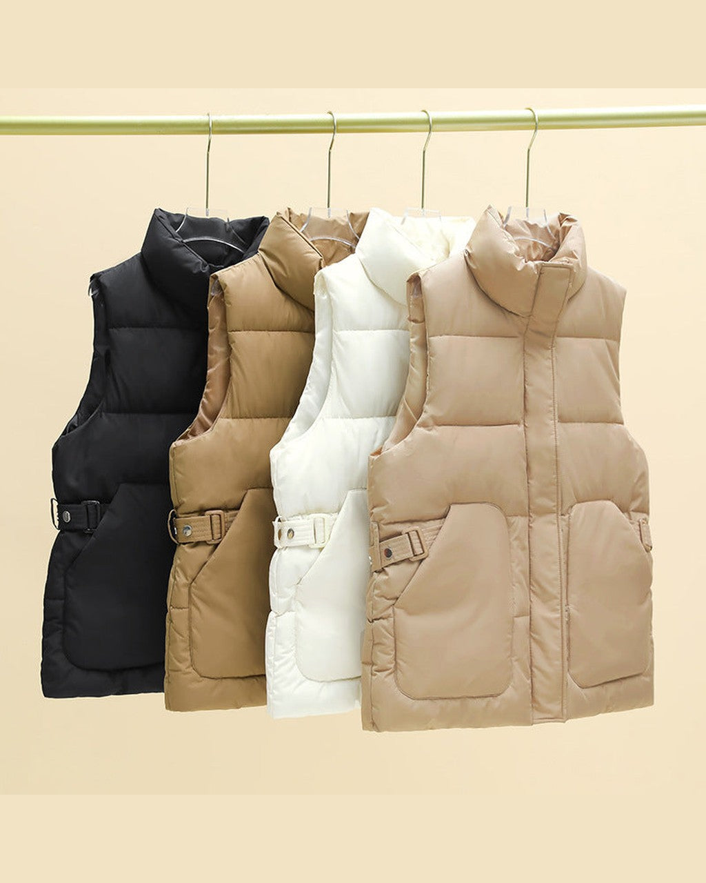 Gilet con Collo Alto e Tasconi