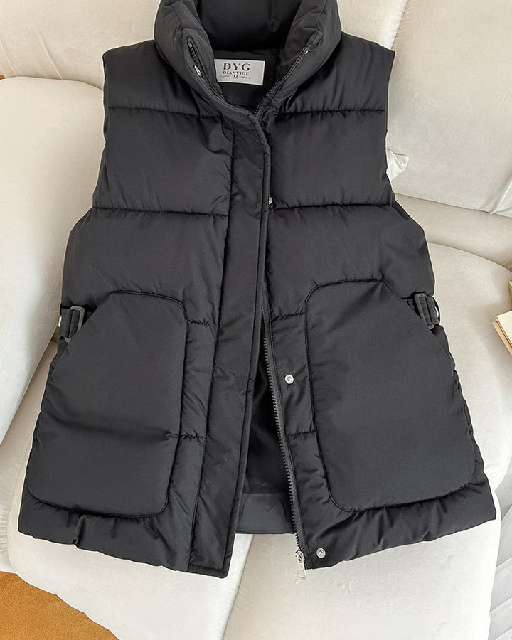 Gilet con Collo Alto e Tasconi