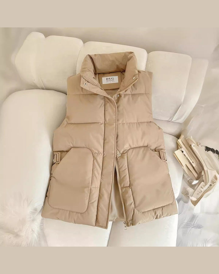 Gilet con Collo Alto e Tasconi
