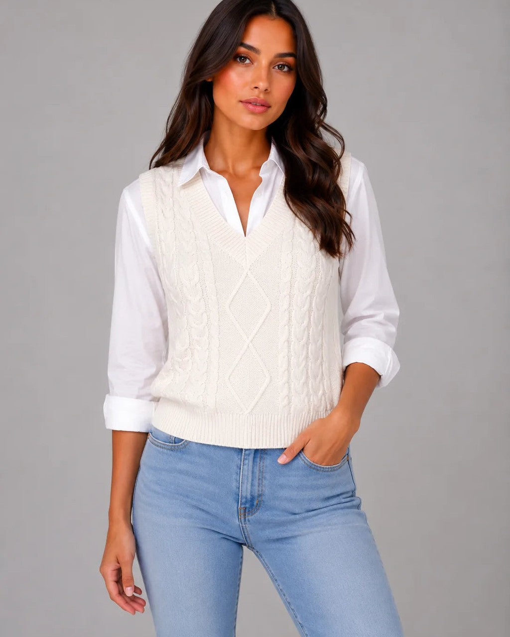 Gilet Lavorato a Trecce
