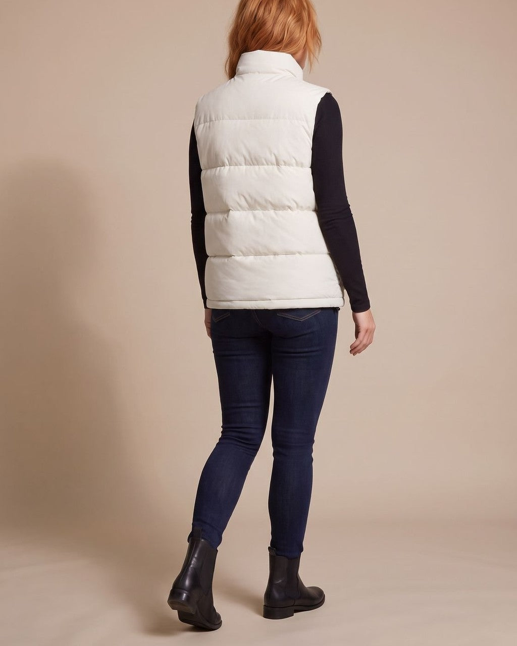 Gilet Trapuntato a Collo Alto