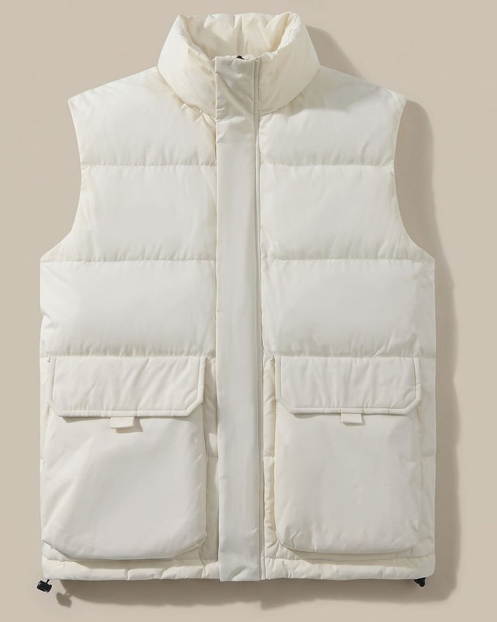 Gilet Trapuntato a Collo Alto