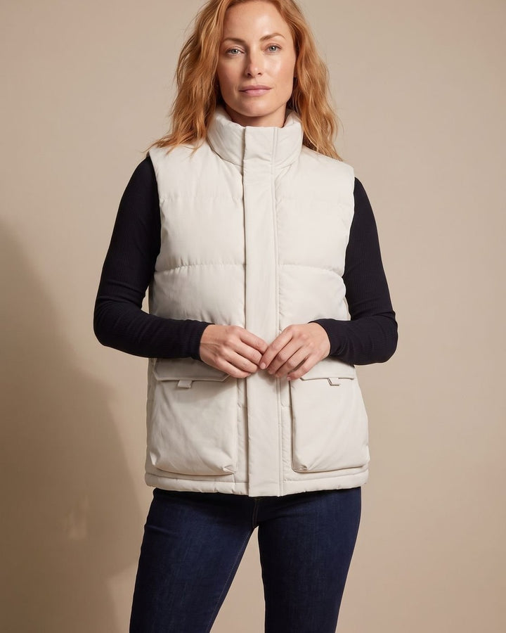 Gilet Trapuntato a Collo Alto