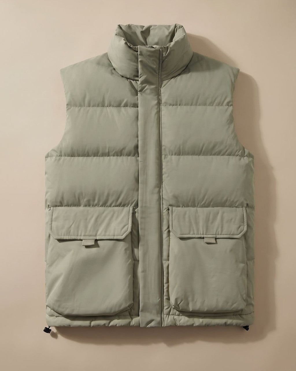 Gilet Trapuntato a Collo Alto