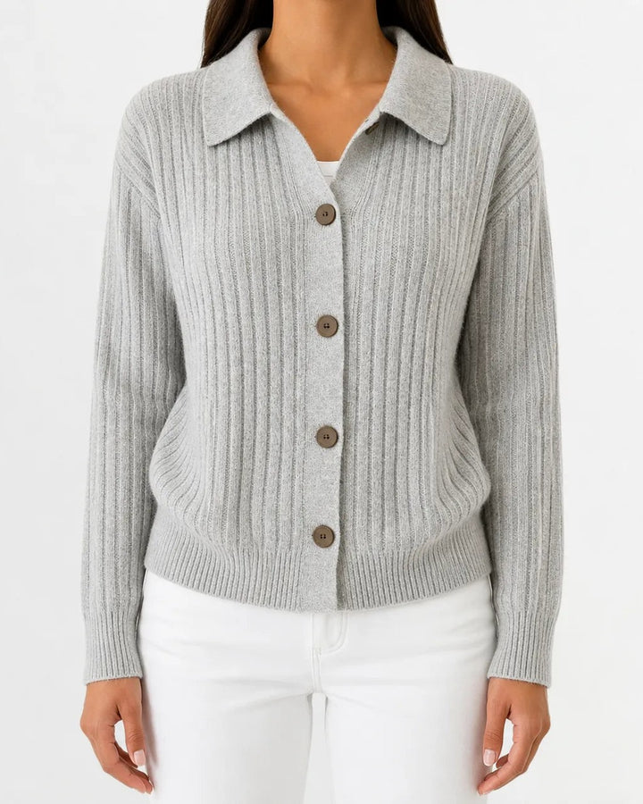 Cardigan a Coste con Colletto