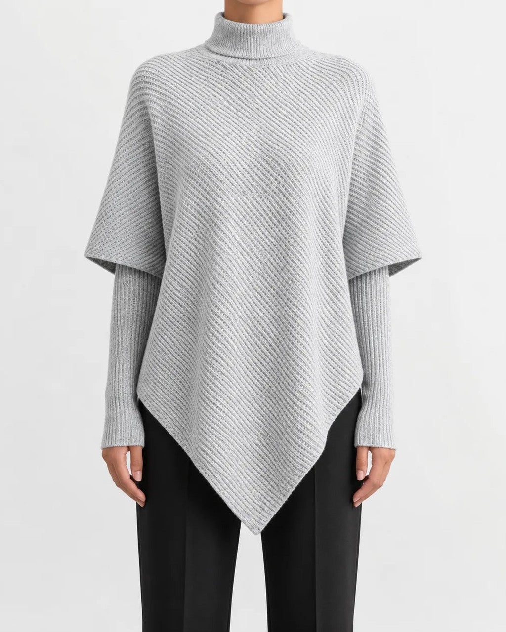 Maglione a Collo Alto Asimmetrico