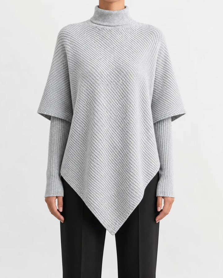 Maglione a Collo Alto Asimmetrico