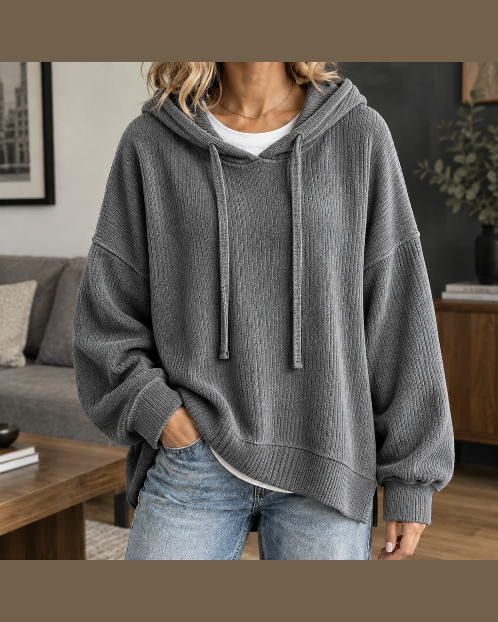 Felpa Oversize con Cappuccio