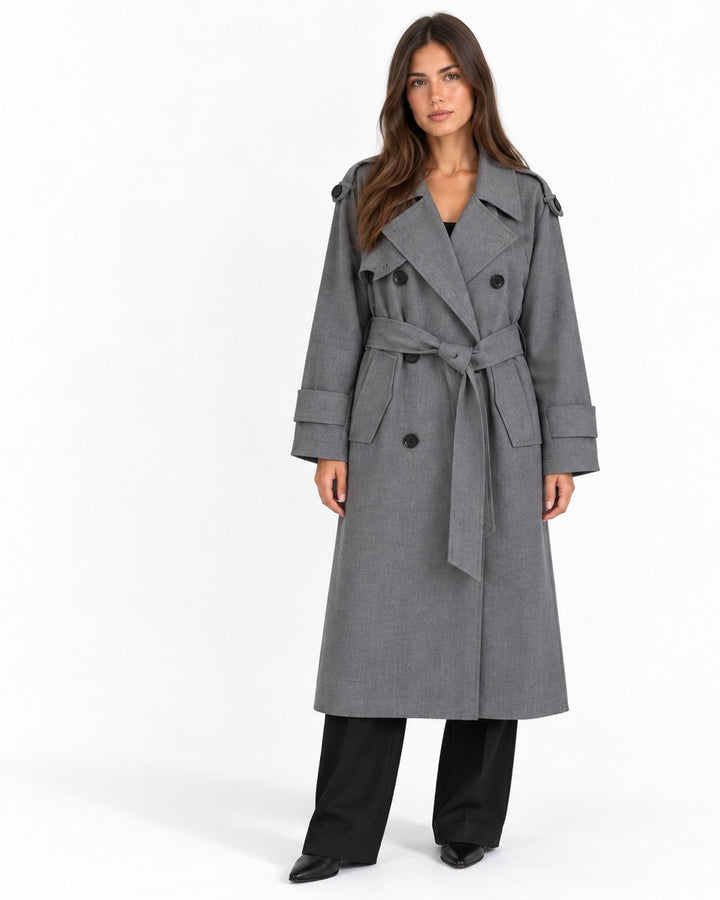 Trench Lungo con Revers Ampi