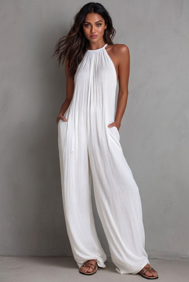 Completo Pantalone Scollo Drappeggiato