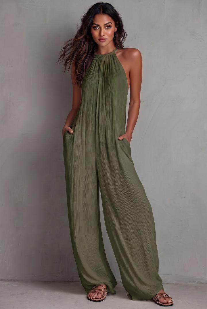 Completo Pantalone Scollo Drappeggiato