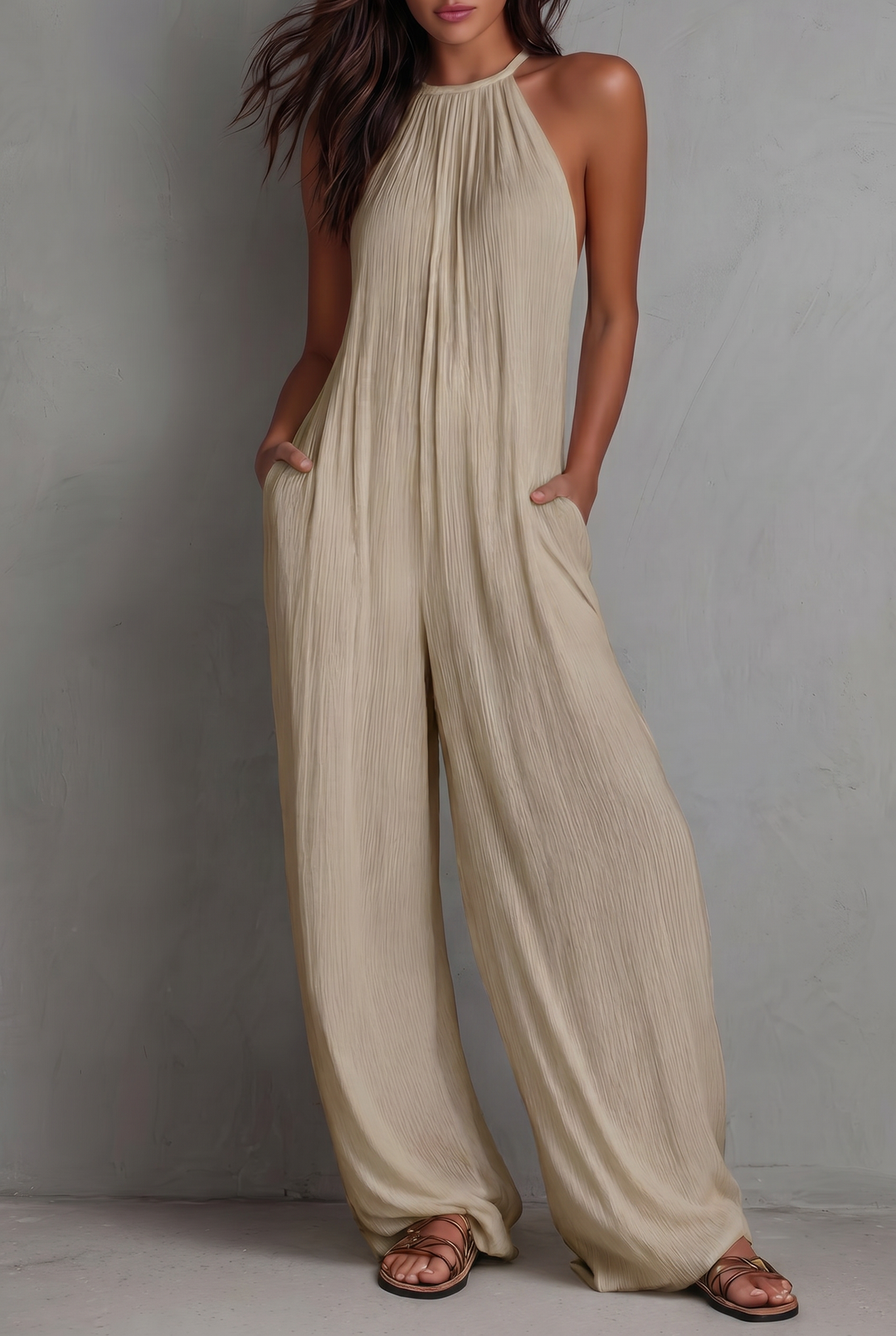 Completo Pantalone Scollo Drappeggiato