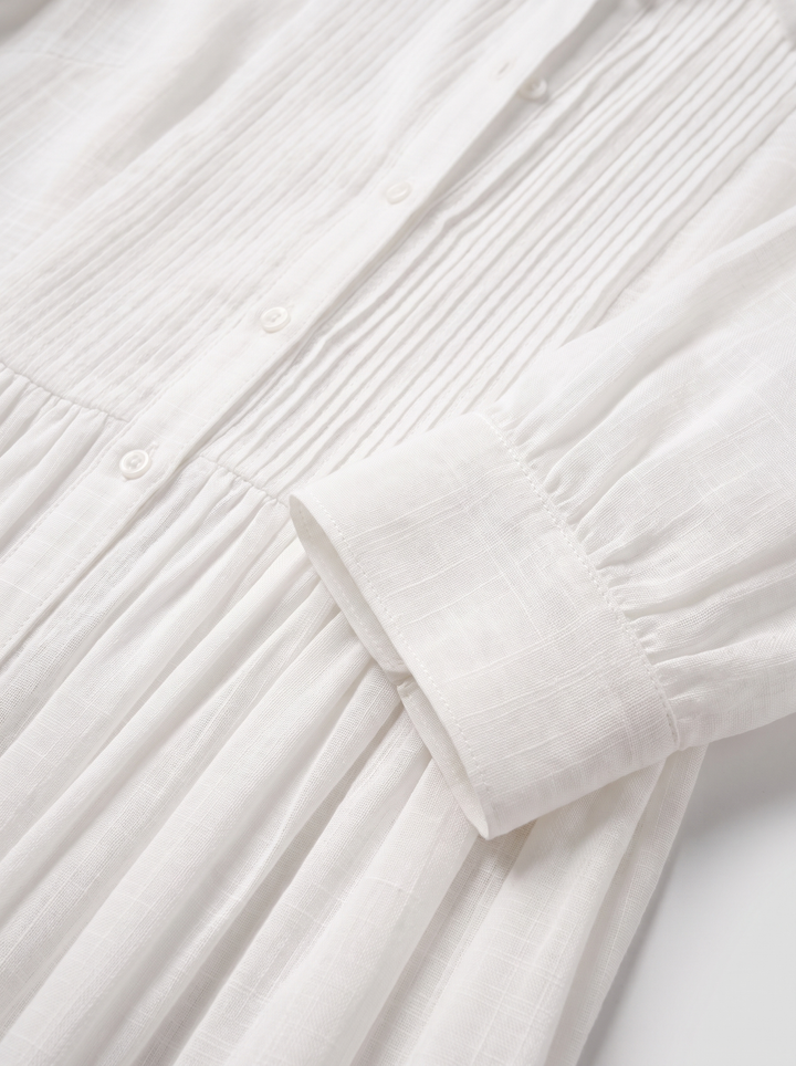 Abito Lungo Elegante con Collo alla Coreana