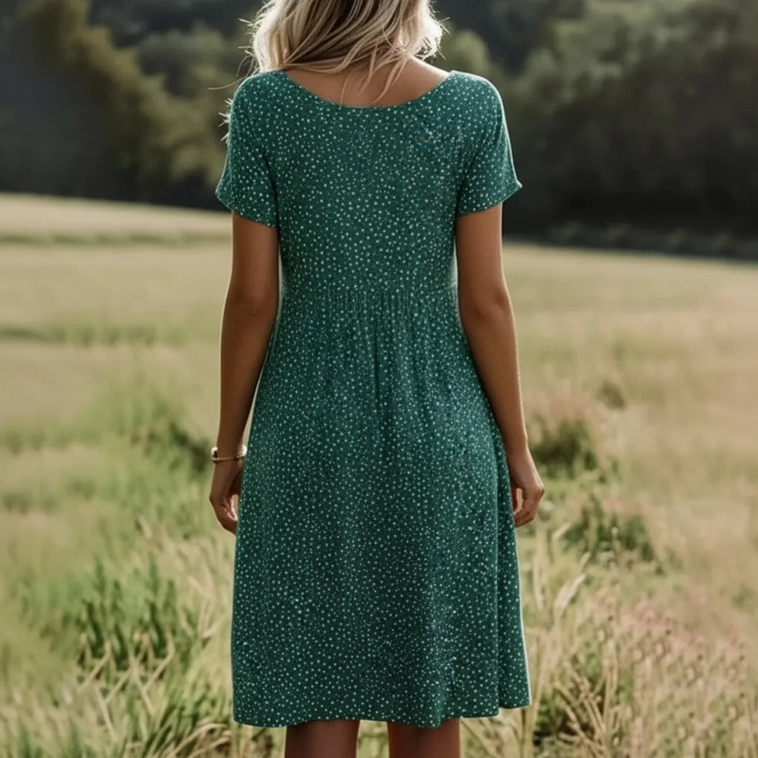 Abito Midi Floreale con Colletto