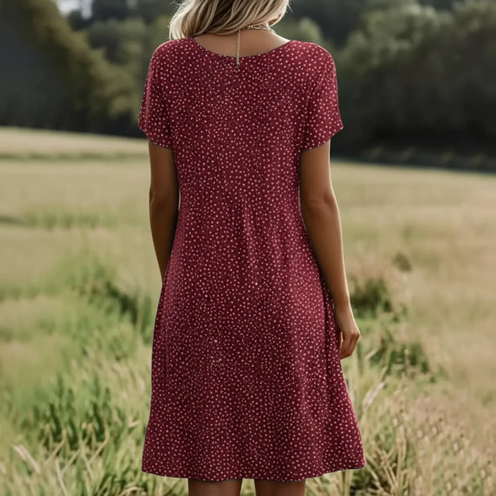 Abito Midi Floreale con Colletto